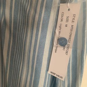 * New Zac & Rachel Classic Tunic Length Sleeveless Stripe Shirt Blouse Medium *